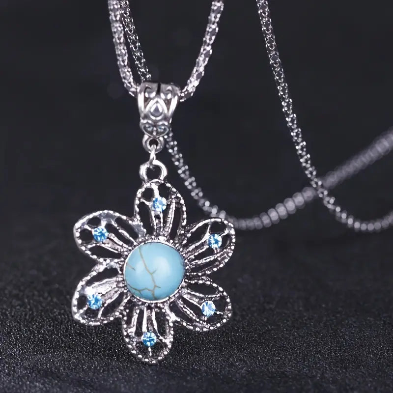 Vintage Turquoise and Rhinestone Set
