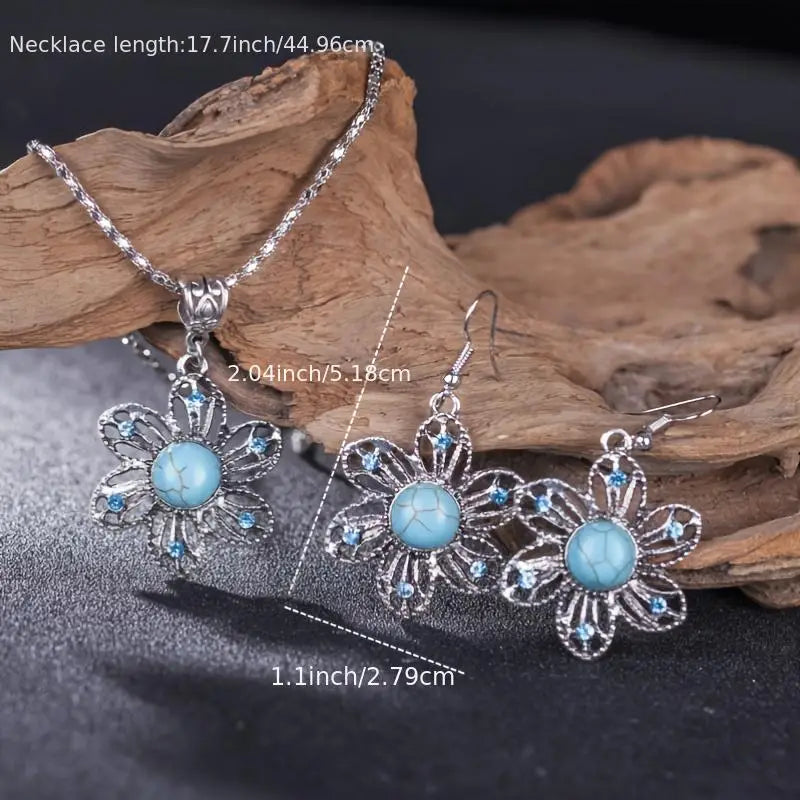 Vintage Turquoise and Rhinestone Set