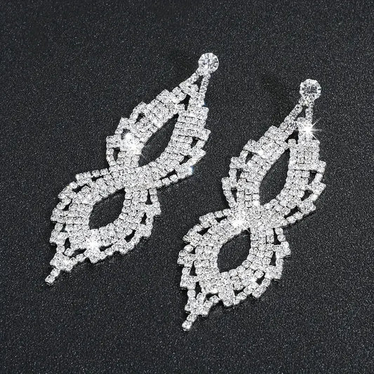 Large Scallop Rhinestone Dangles