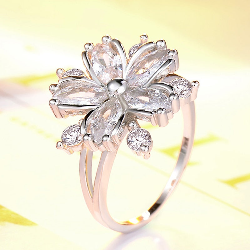 CZ Flower Ring