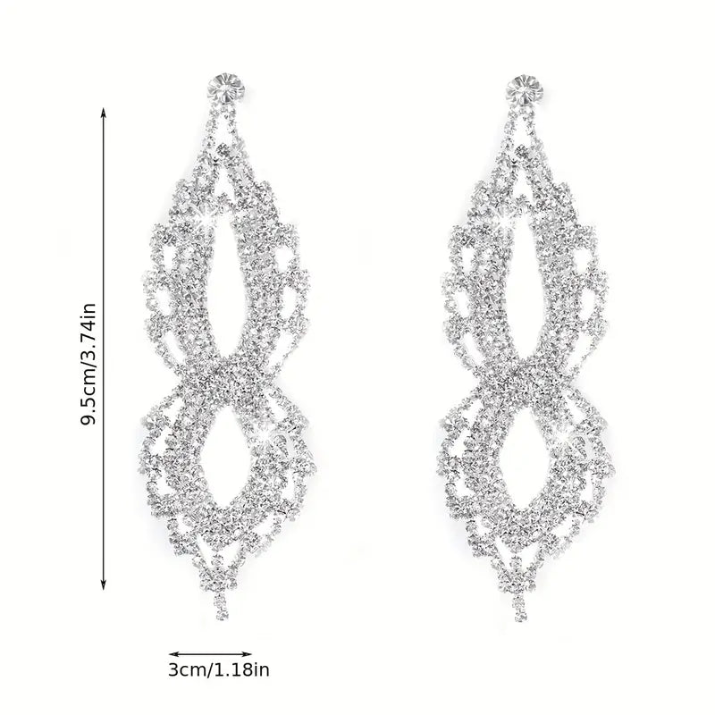 Large Scallop Rhinestone Dangles