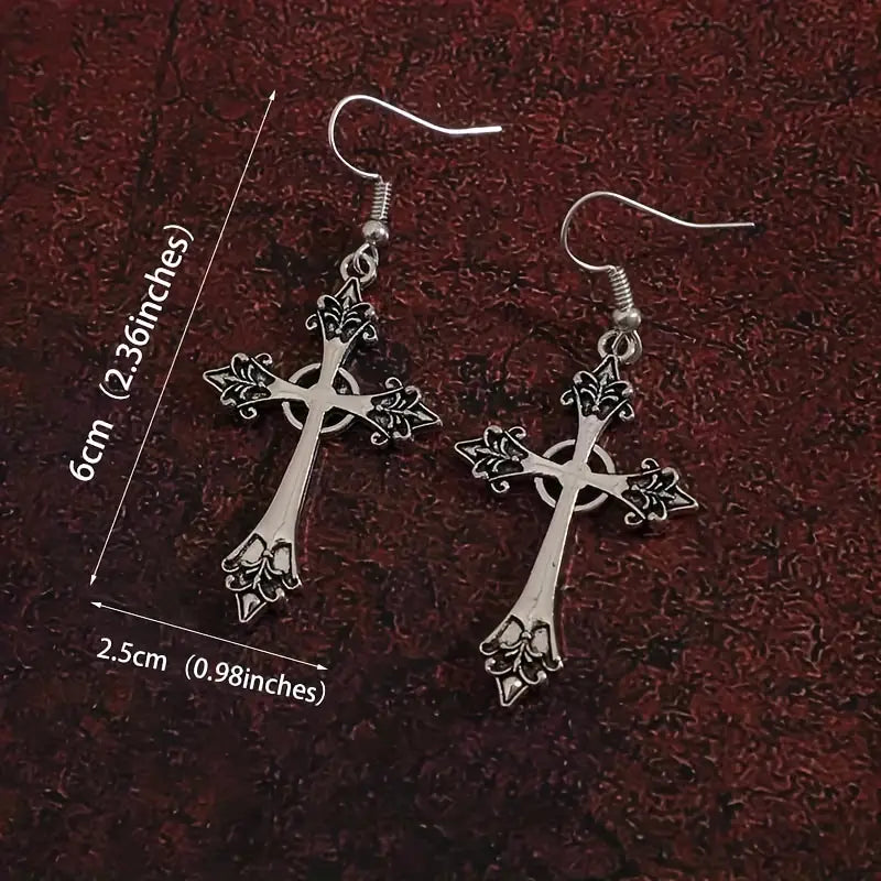 Ornate Cross Earrings