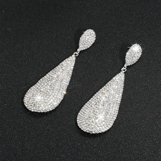 Long Rhinestone Teardrops