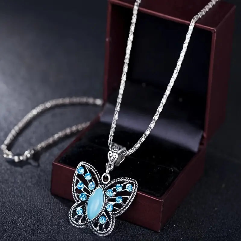 Vintage Turquoise and Rhinestone Set