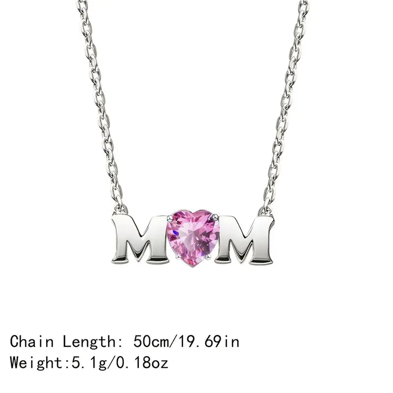 MOM Pink Gemstone Necklace