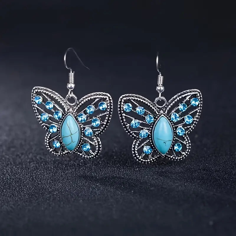 Vintage Turquoise and Rhinestone Set