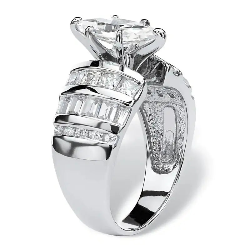 Banded Marquis CZ Ring