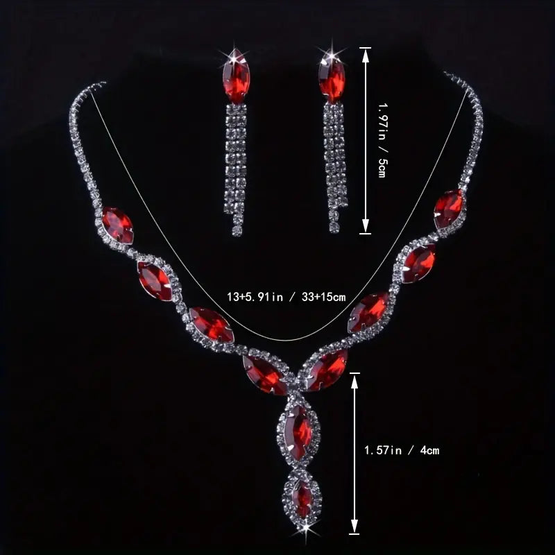 Formal Rhinestone Necklace Set