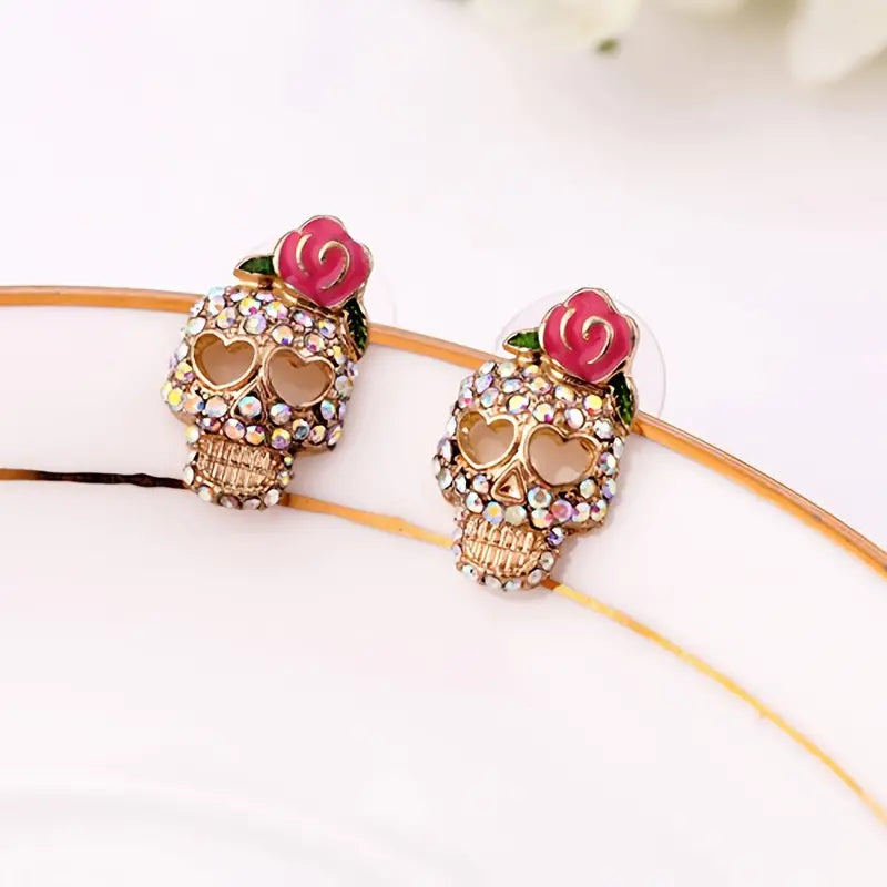 Candy Skull Stud Earrings