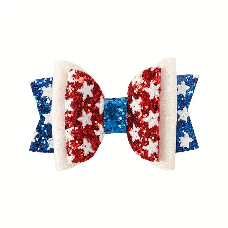 Flag Sequins Bow