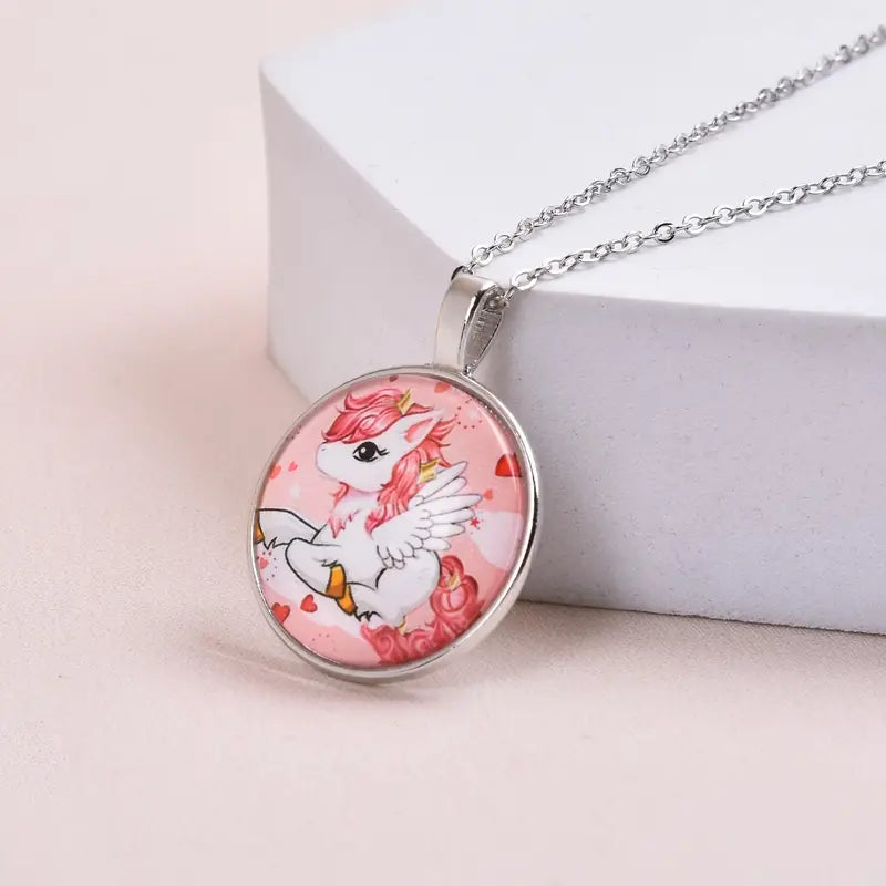 Resin Framed Unicorn Necklace