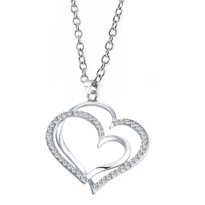 3-Pc Double Heart Necklace Set