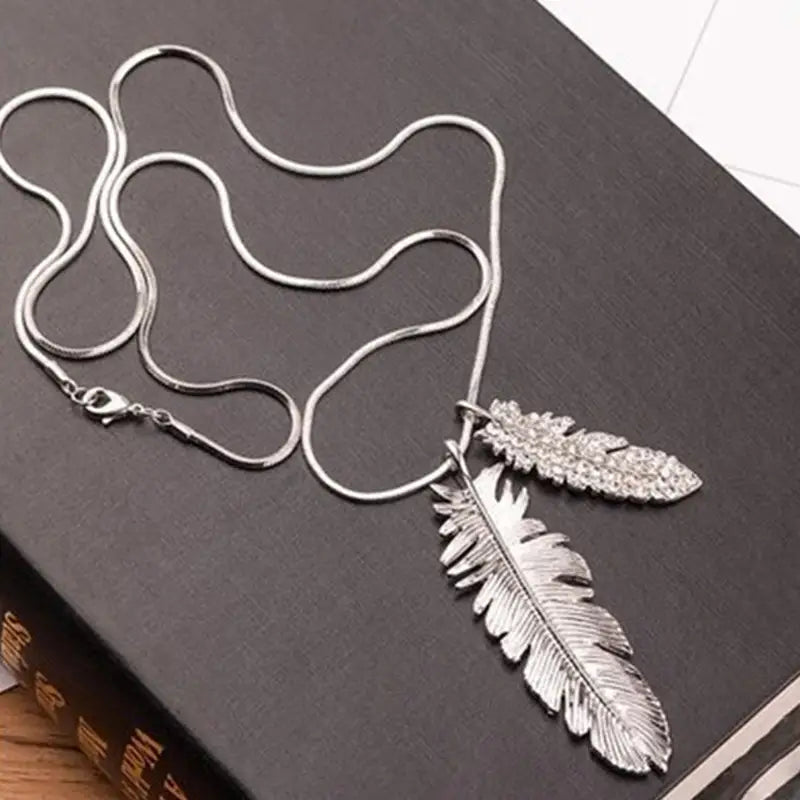 Double Feather Necklace