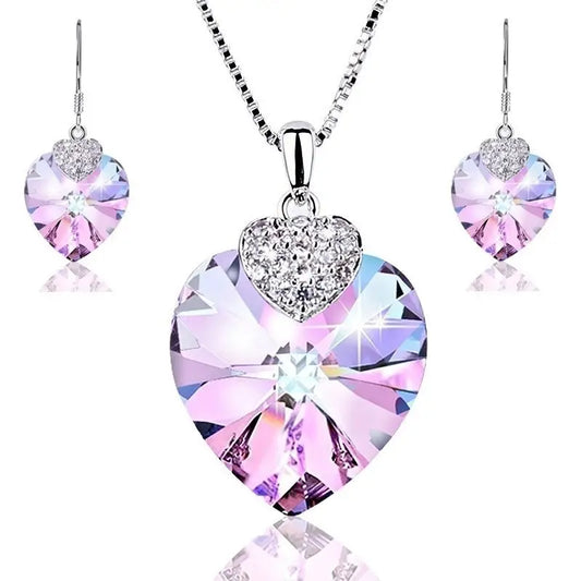 Pink Iridescent Heart Set