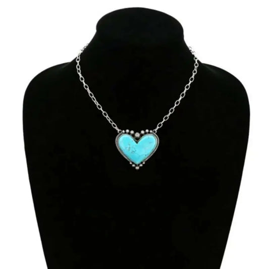 Vintage Turquoise Heart Necklace