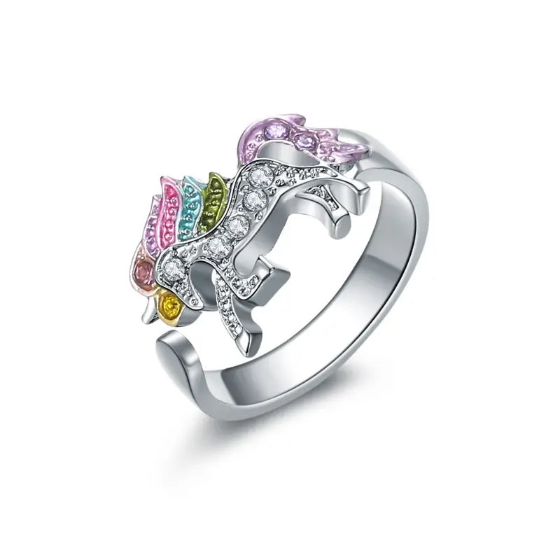 4-Pc Colorful Unicorn Rhinestone Set