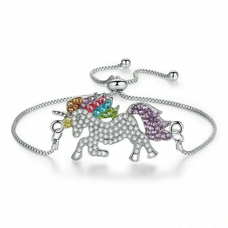 4-Pc Colorful Unicorn Rhinestone Set