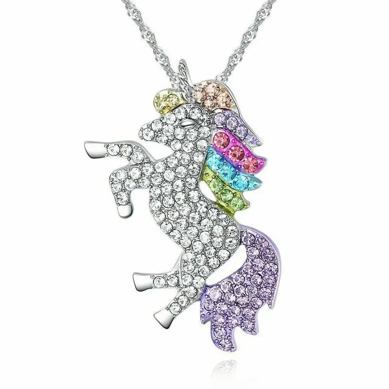 4-Pc Colorful Unicorn Rhinestone Set