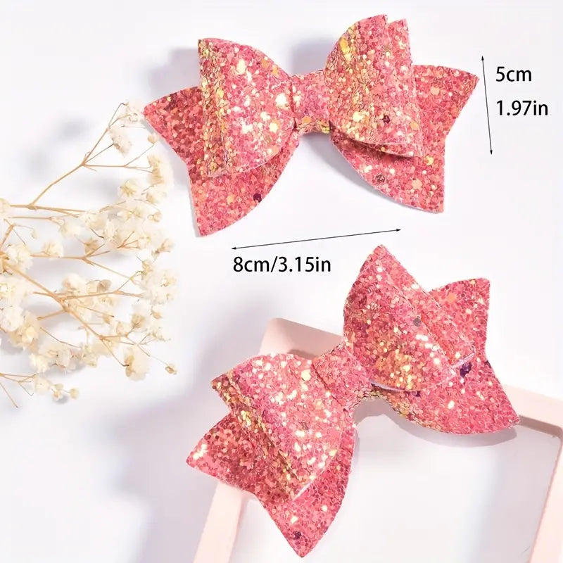 2-Pc Sequin Hair Bows