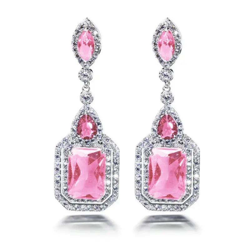 Elaborate Colored Rhinestone Earrings