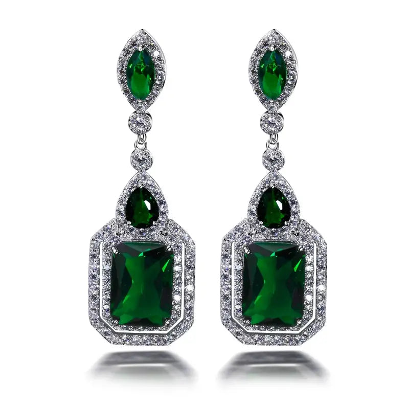 Elaborate Colored Rhinestone Earrings