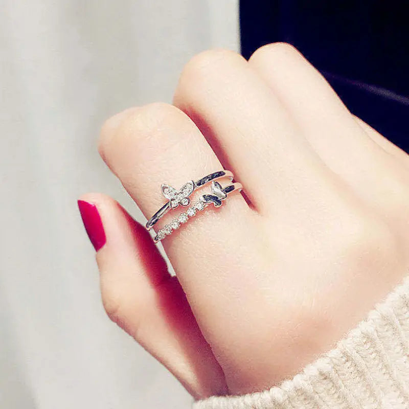 Layer Butterfly Ring