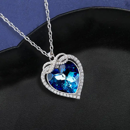 Ocean Blue Heart Necklace