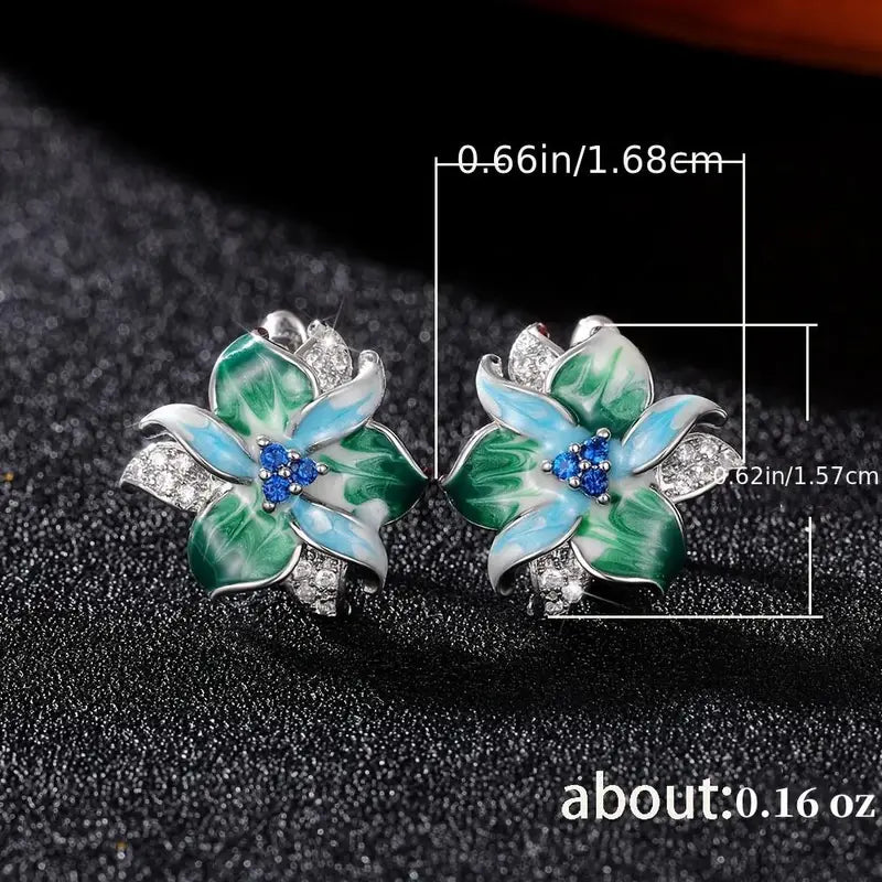 Colorful Flower Stud Earrings