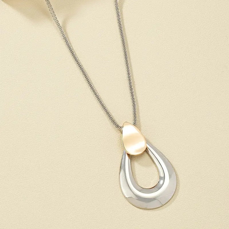 Two-Tone Teardrop Necklace