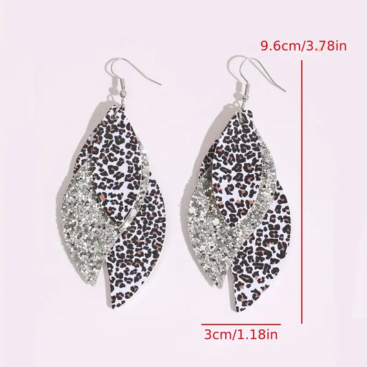 Cheetah Print Layered Earring