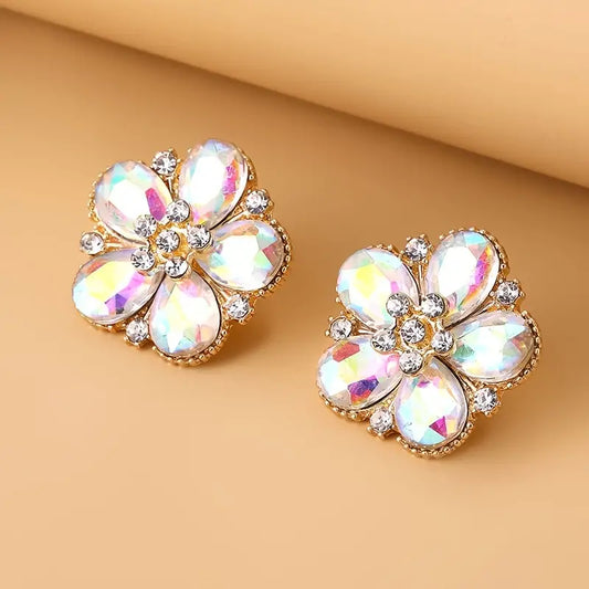 Rhinestone Plum Blossom Earring