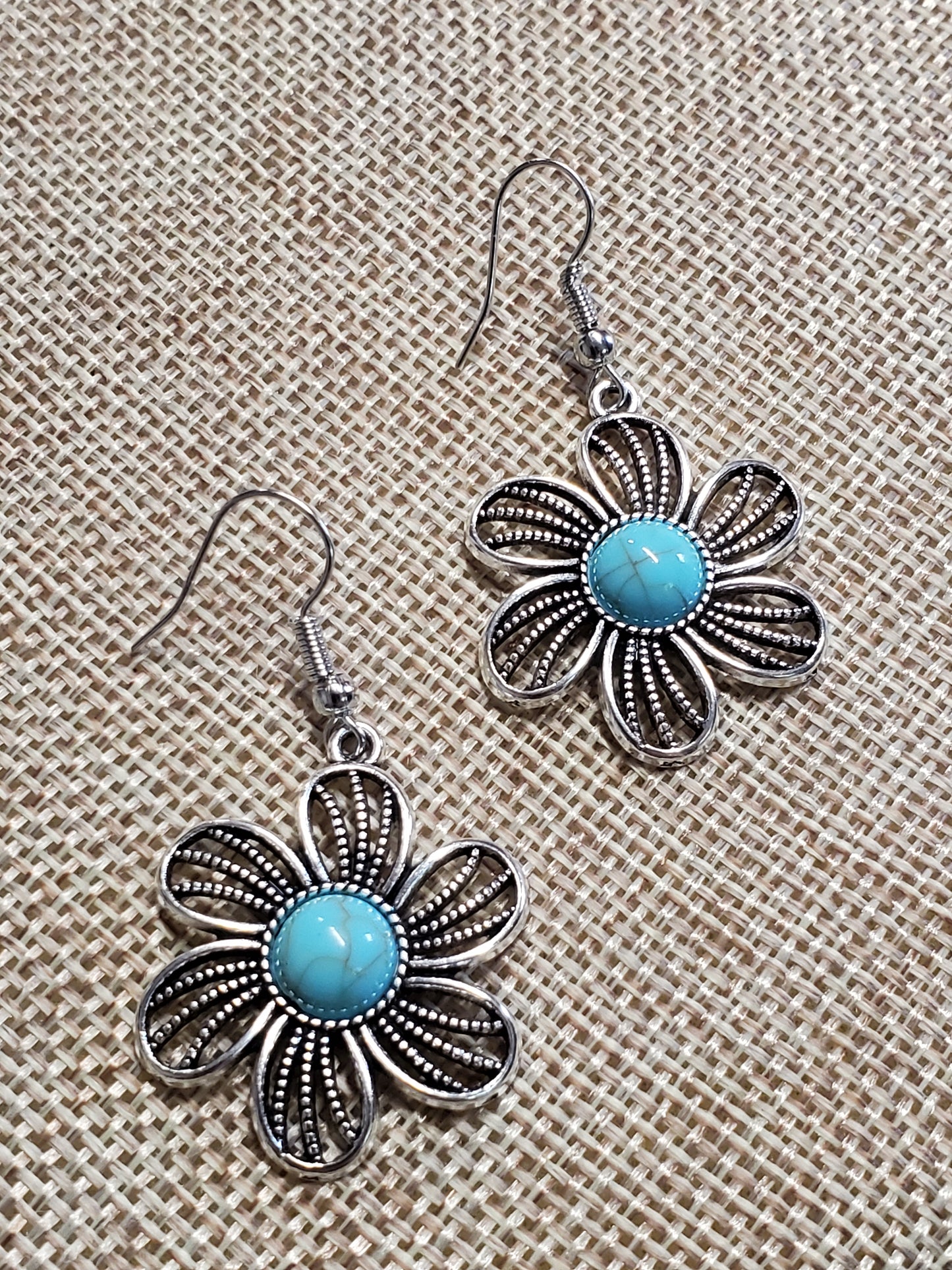 3-Pc Boho Turquoise Dangle Earrings