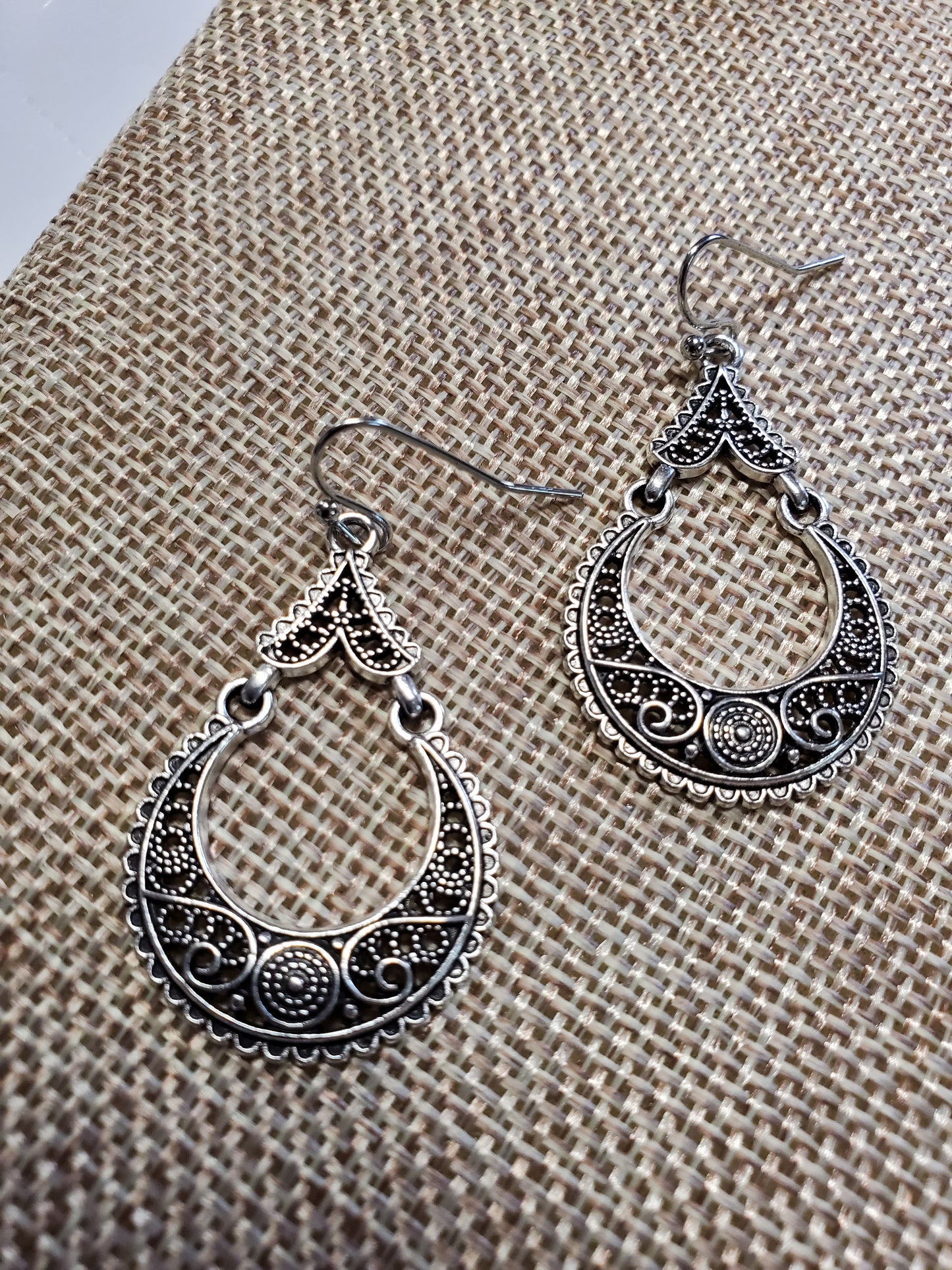 3-Pc Boho Silver Dangle Earrings