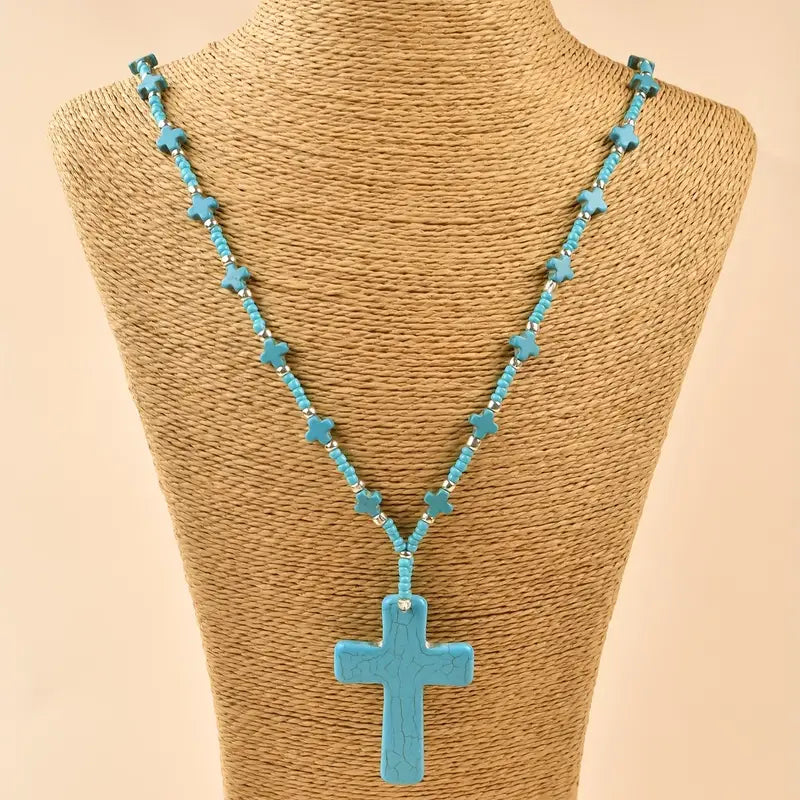 Turquoise Cross Necklace