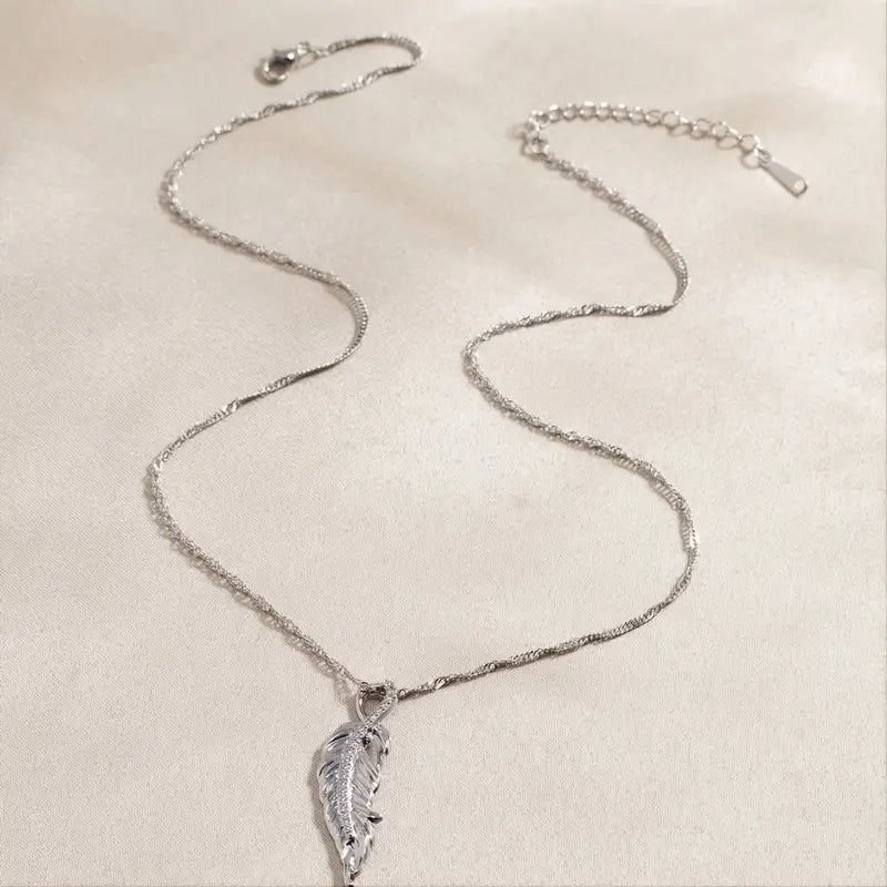 CZ Feather Necklace