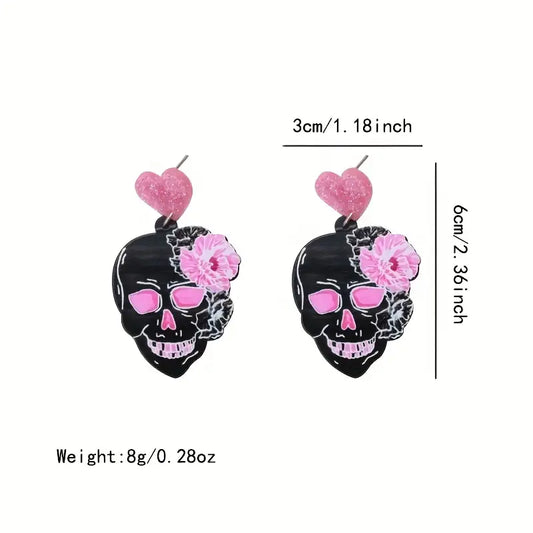 Acrylic Skull Earrings