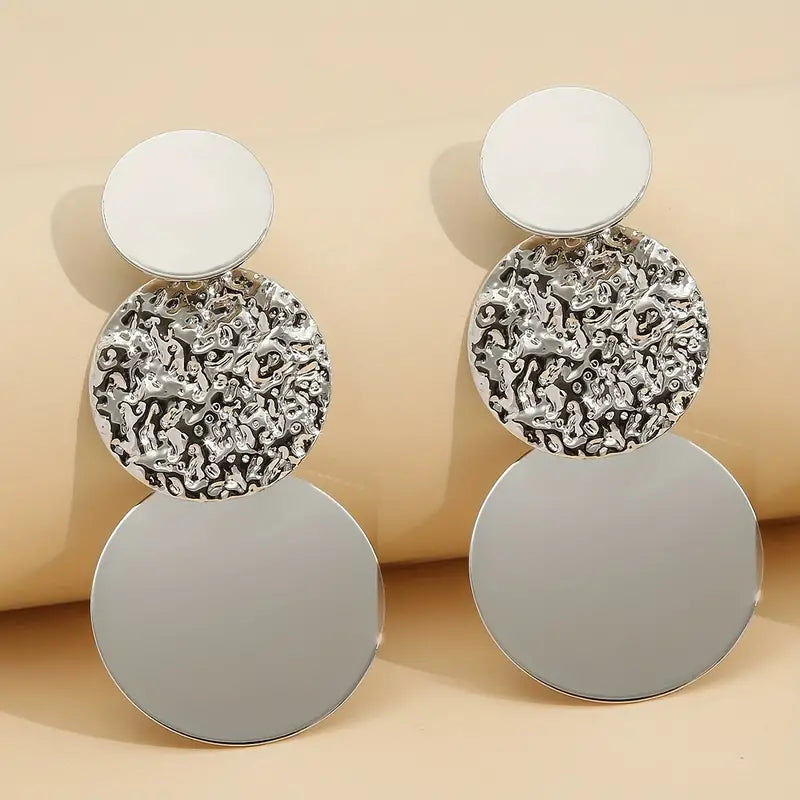 Triple Disc Dangle Earrings