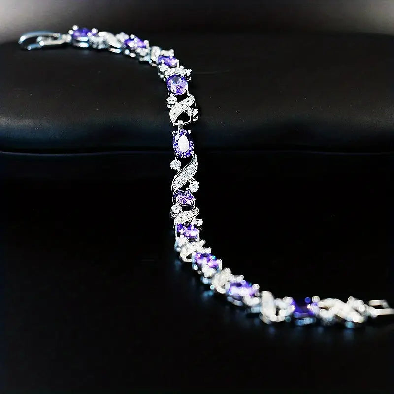 Colored Rhinestone Tennis Bracelet