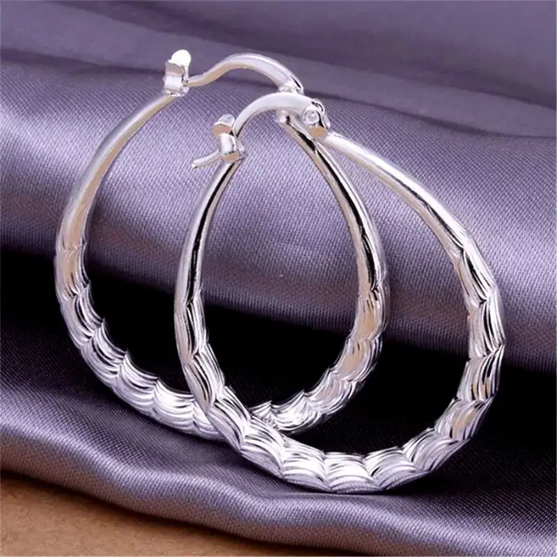 Textured Oval Hoops