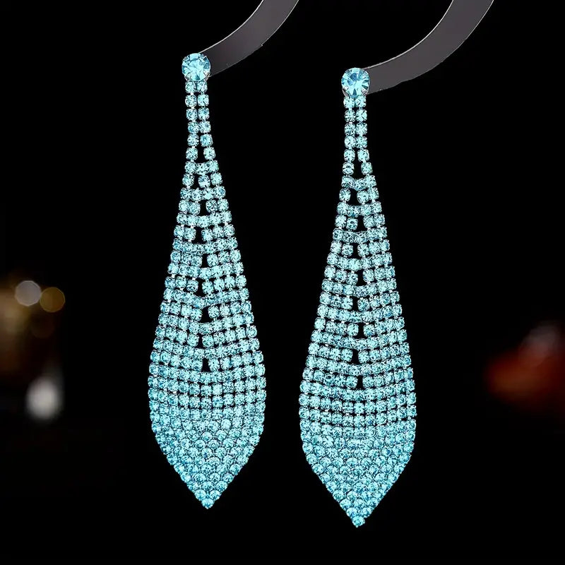 Rhinestone Curtain Earrings