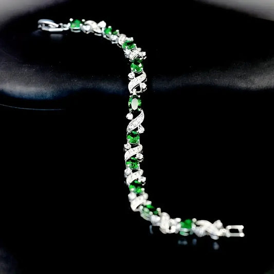 Colored Rhinestone Tennis Bracelet