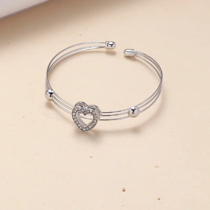 5 Pc Rhinestone Heart Set