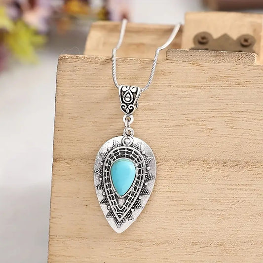 Inverted Teardrop Turquoise Necklace