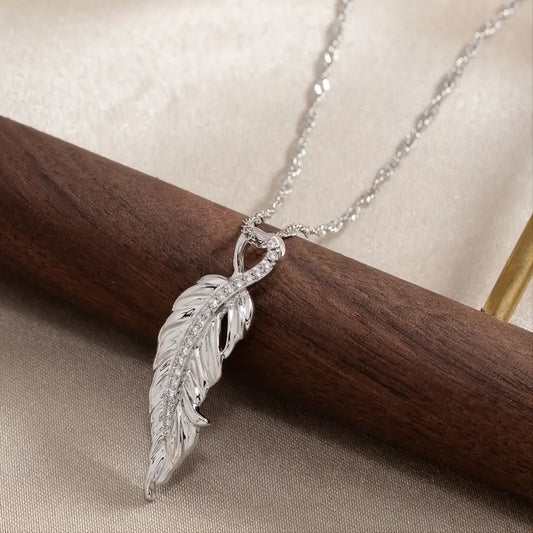 CZ Feather Necklace