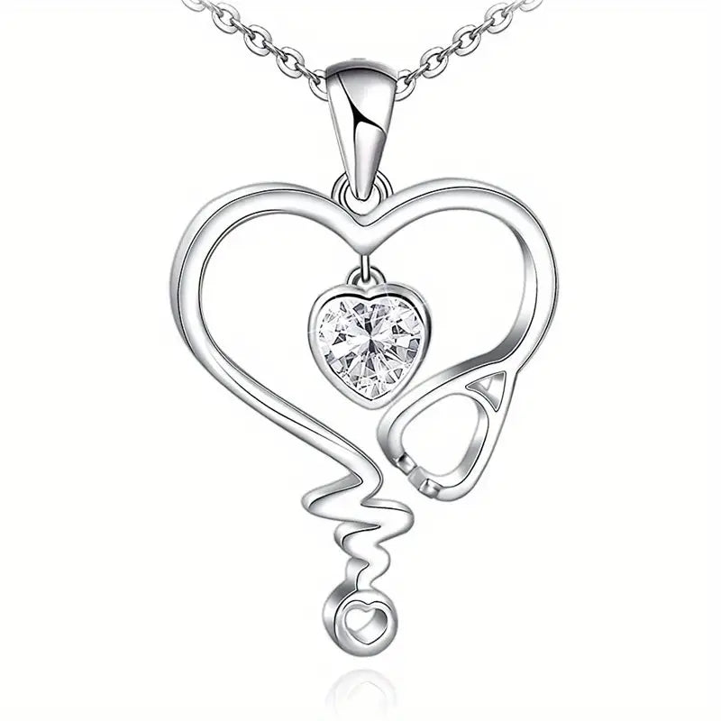 Stethoscope Heart Necklace