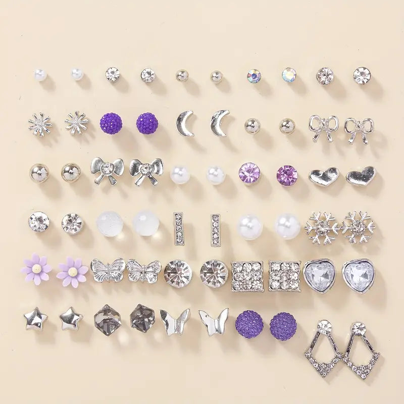 30 Pair Stud Earring Set