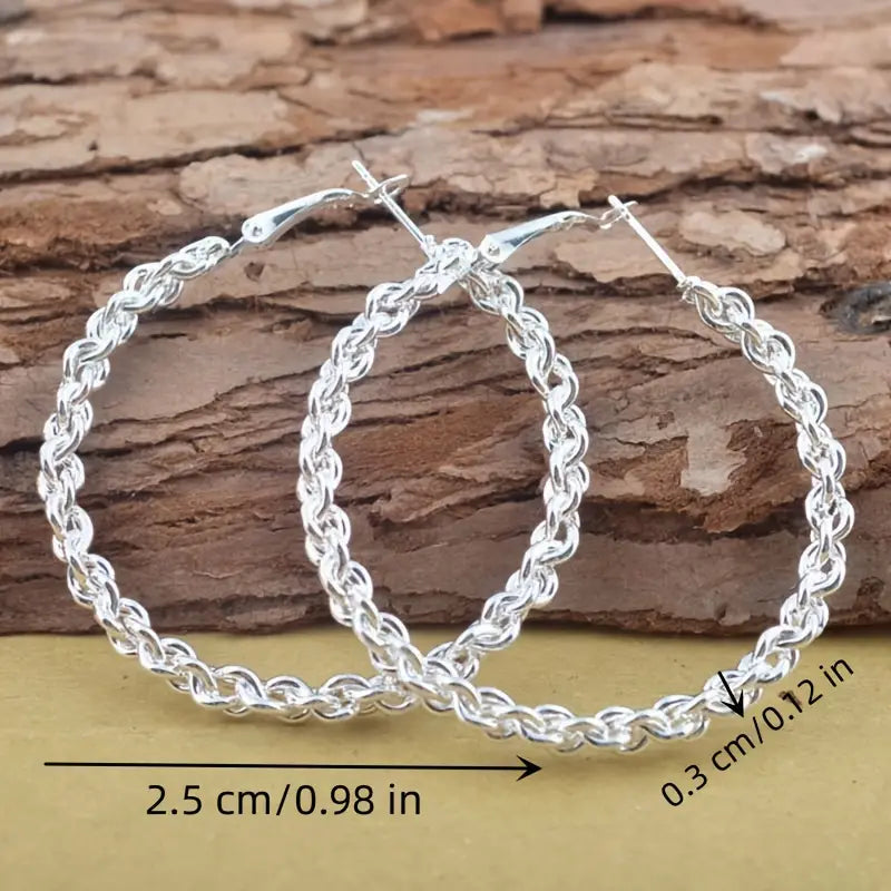 Twisted Silver Hoop