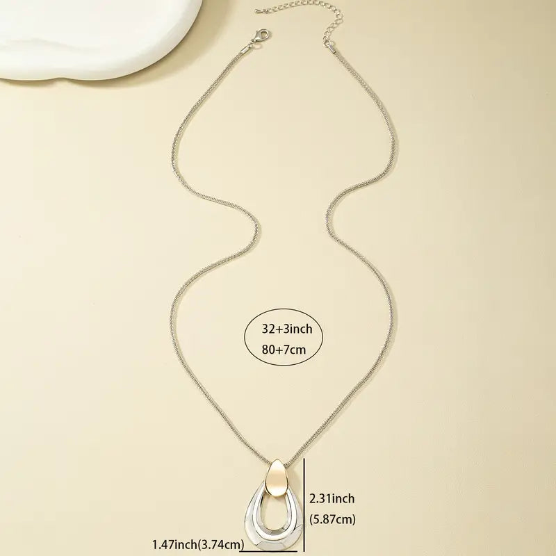 Two-Tone Teardrop Necklace