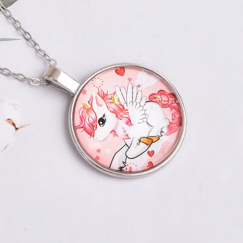 Resin Framed Unicorn Necklace