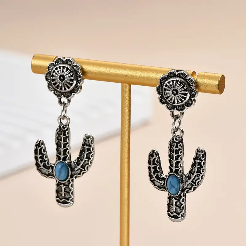 Western Cactus Earrings